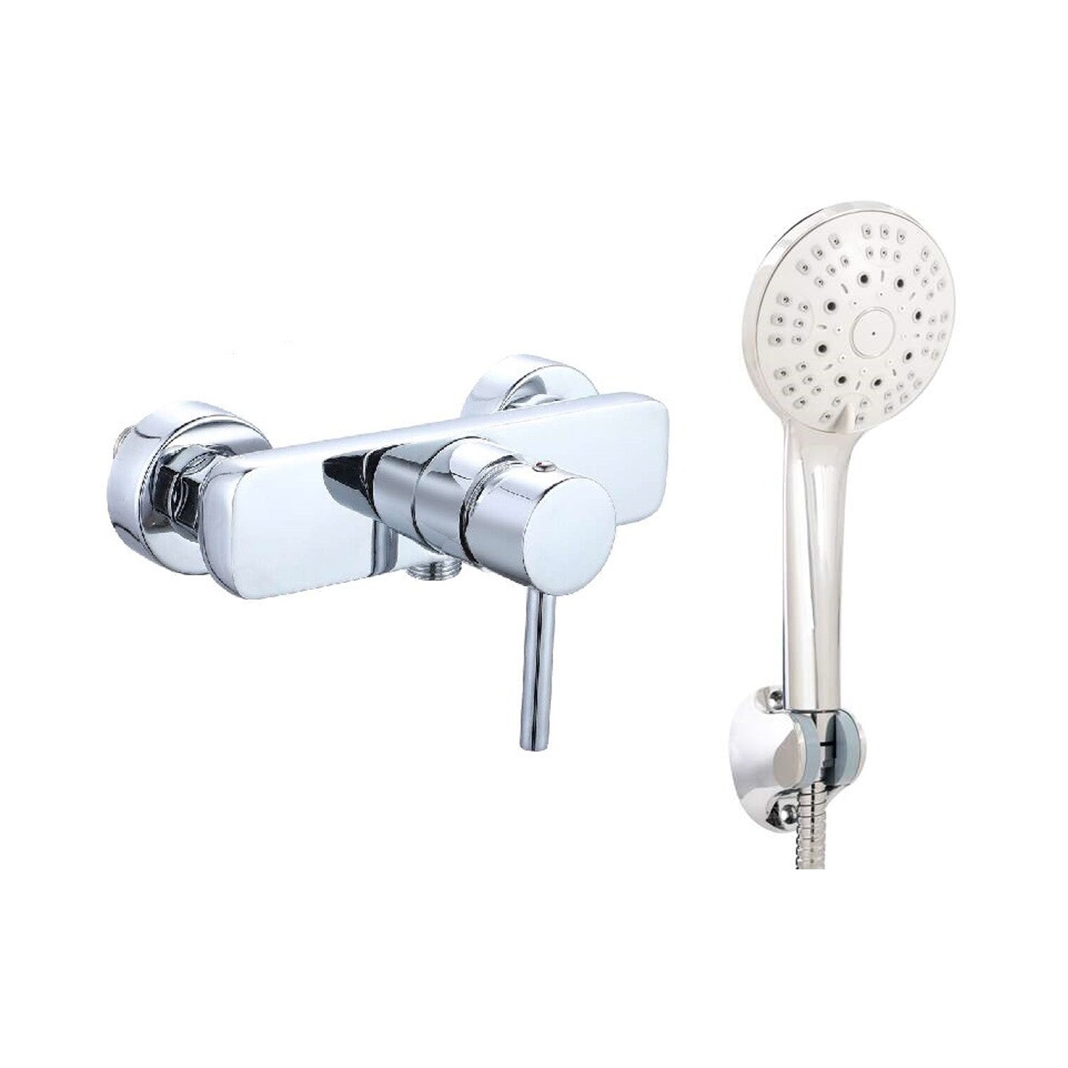 Miscelatore doccia esterno una via Moon in ottone cromato