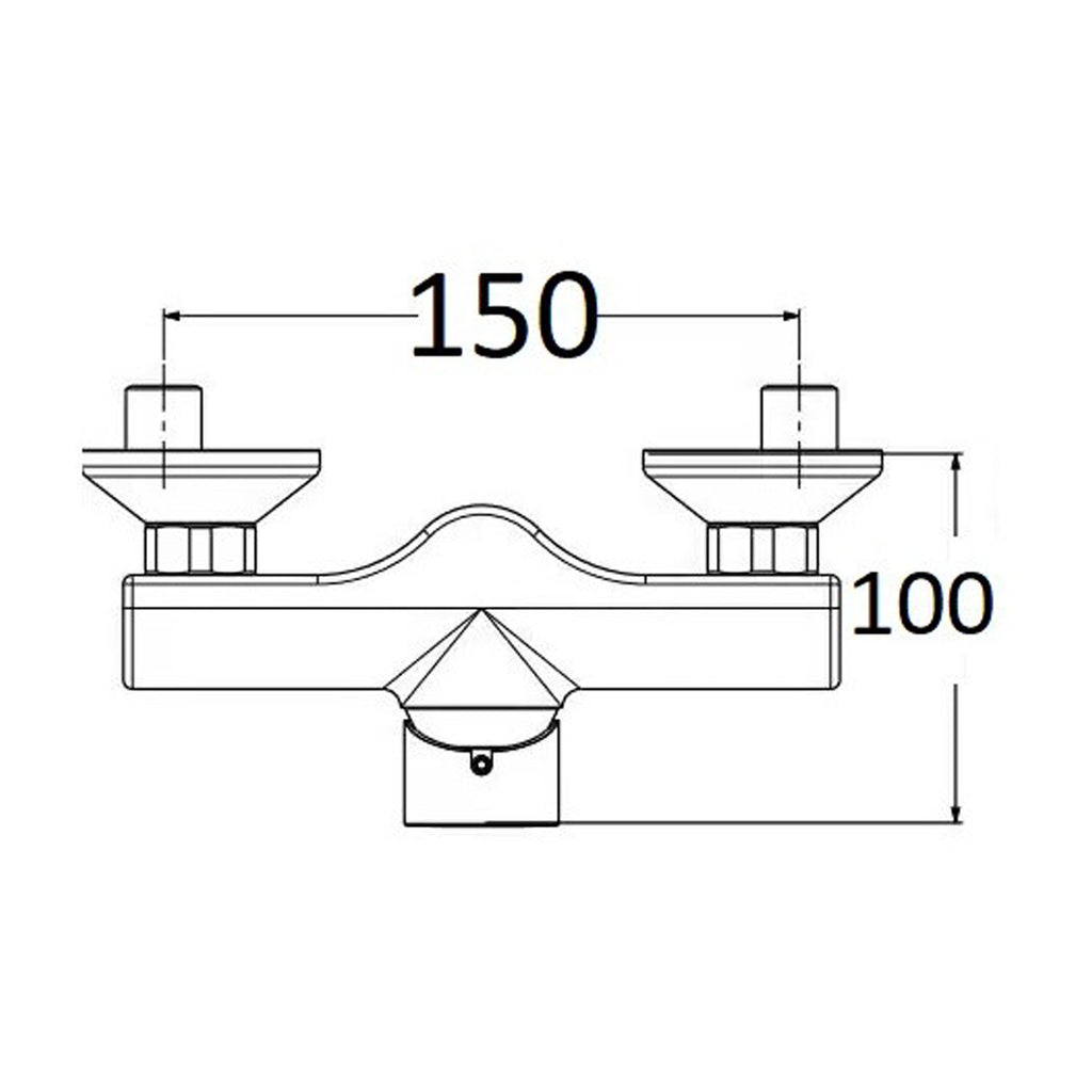 Miscelatore doccia esterno una via Moon in ottone cromato