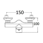 Miscelatore doccia esterno una via Moon in ottone cromato