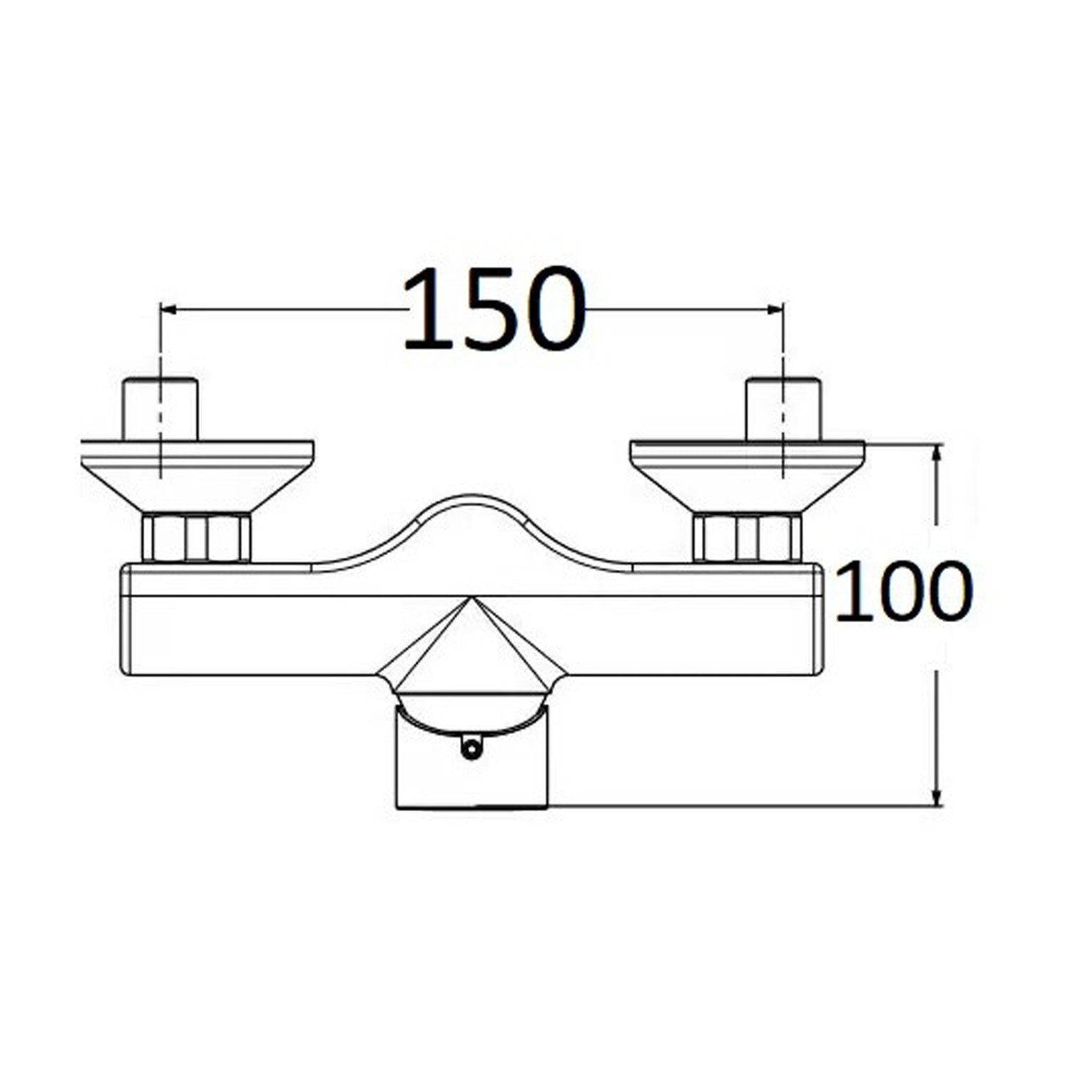 Miscelatore doccia esterno una via Moon in ottone cromato