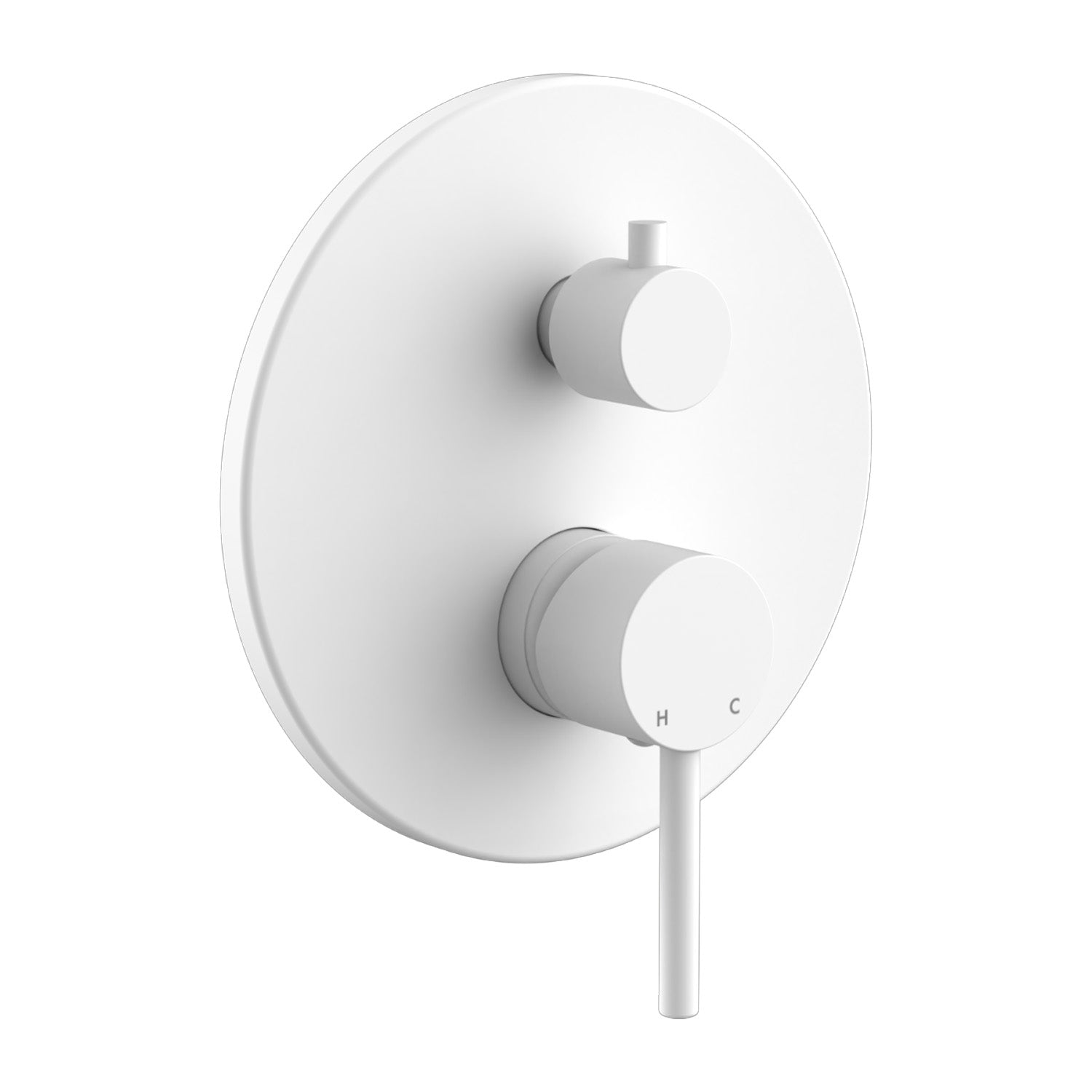 Miscelatore doccia ad incasso due vie con easy box Moon in ottone bianco opaco