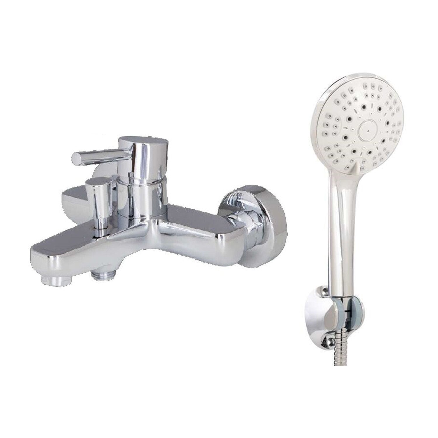 Miscelatore vasca Moon in ottone cromato