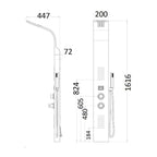 Colonna in acciaio multifunzione anticalcare con miscelatore e display temperatura