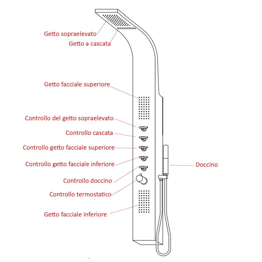 Colonna in acciaio anticalcare