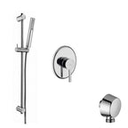 Set saliscendi doccia tonda minimale con miscelatore doccia Berry e presa d'acqua tonda a muro Paffoni