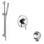 Set Saliscendi con doccia tonda miniale. miscelatore incasso senza diaviatore e presa d'acqua tonda a muro Paffoni