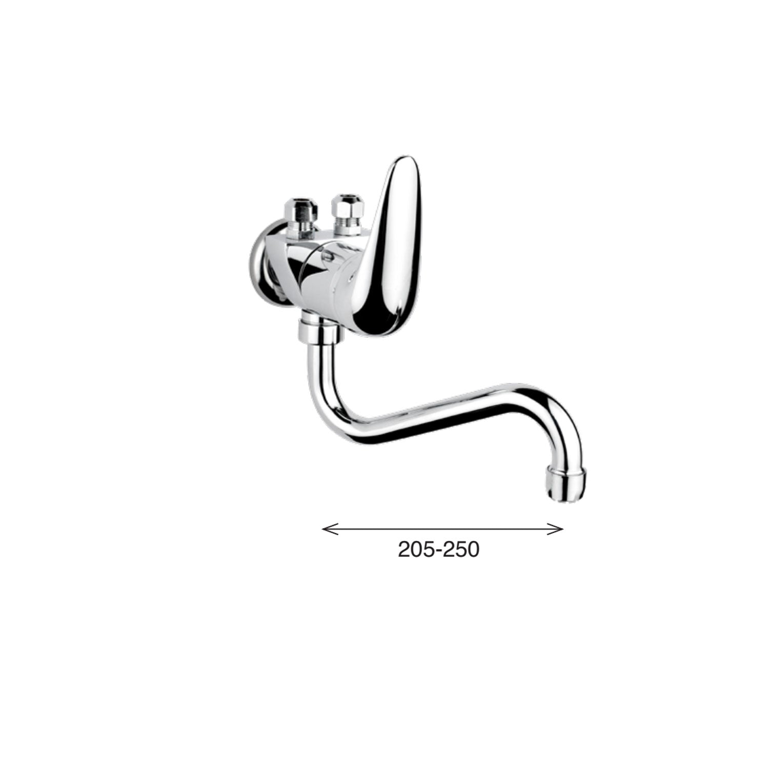 Miscelatore cucina bassa pressione in ottone cromato Keller taps