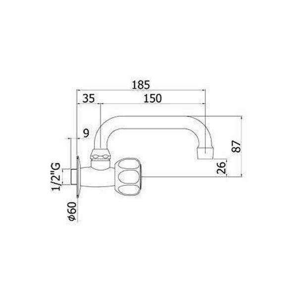 Rubinetto lavabo serie Danubio modello DA205CR Cromo Paffoni