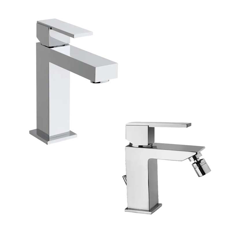 Set di miscelatori Lavabo e Bidet in ottone Cromo collezione Feel di Mamoli Rubinetterie