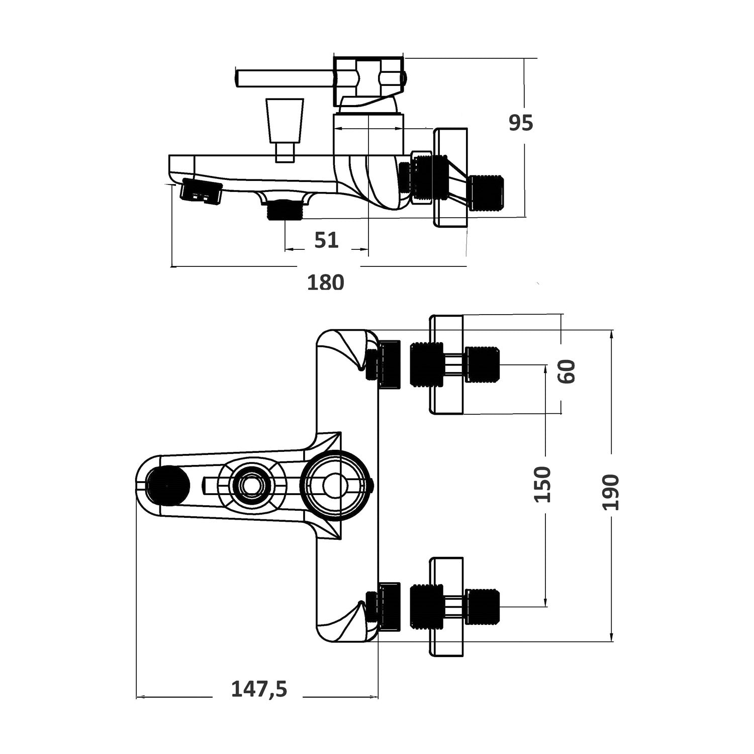 Composizione di miscelatori per lavabo alto