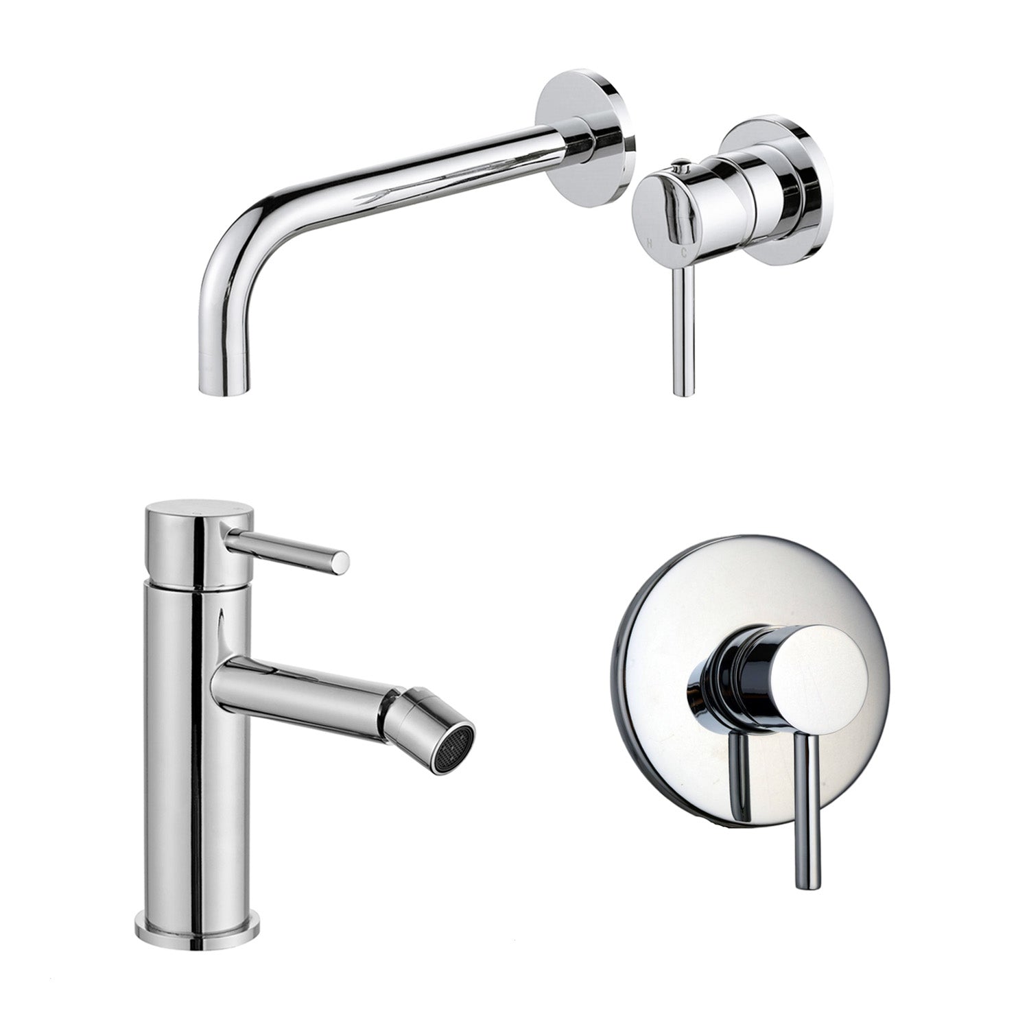 Composizione di miscelatori per lavabo incasso