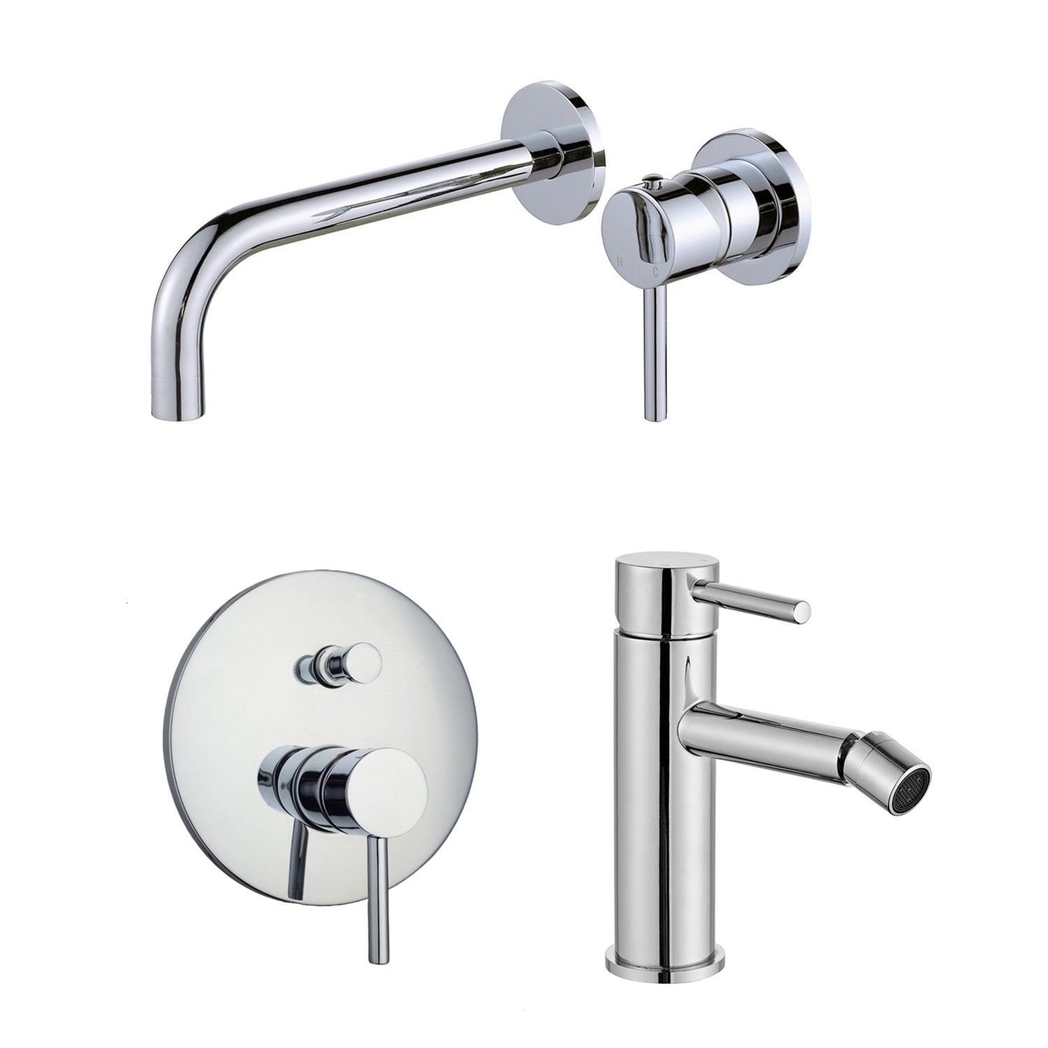 Composizione di miscelatori per lavabo incasso