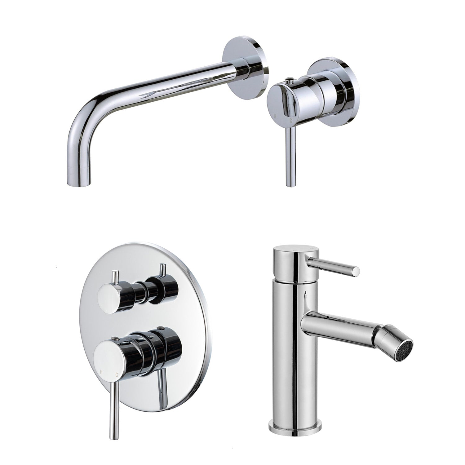 Composizione di miscelatori per lavabo incasso