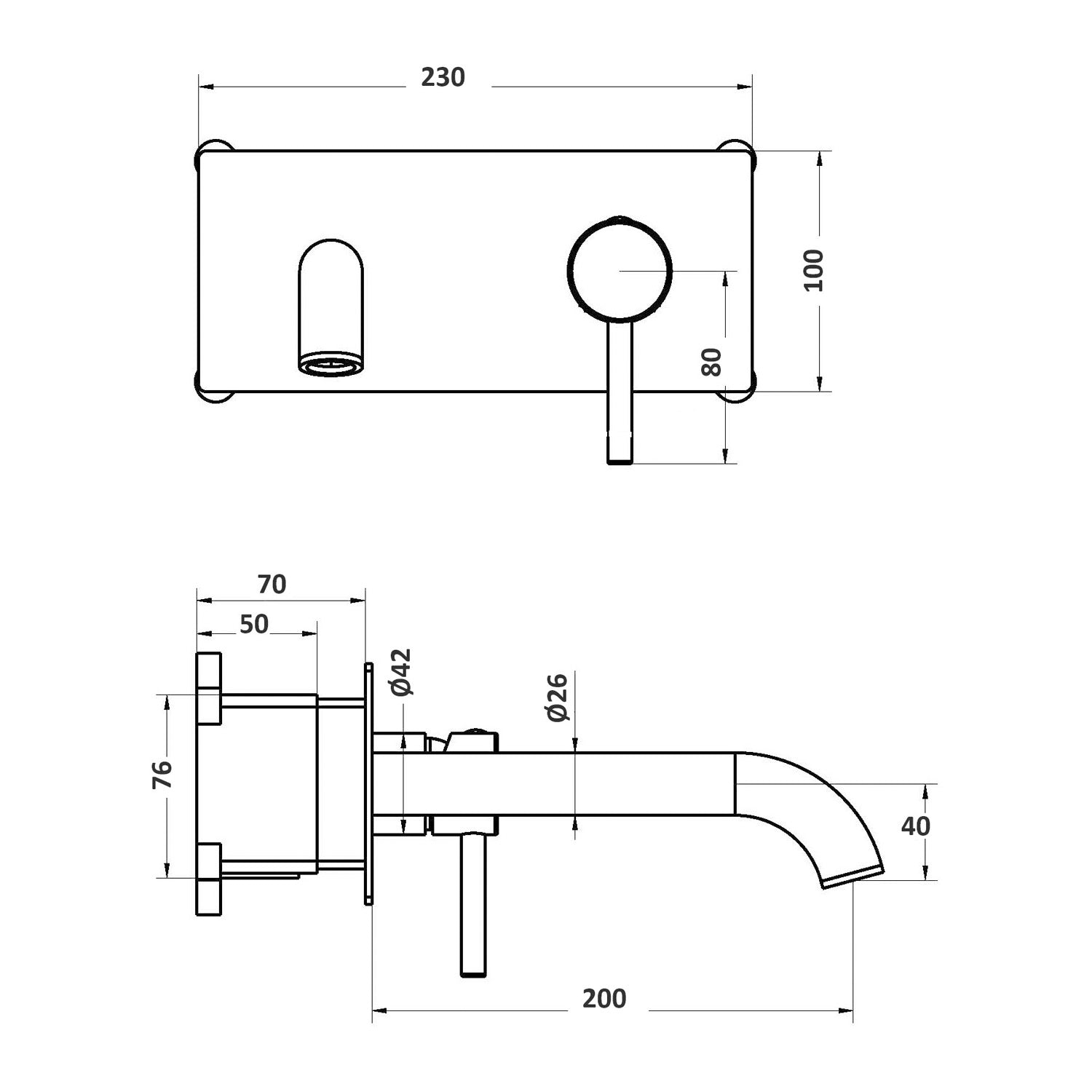 Composizione di miscelatori per lavabo incasso easy box