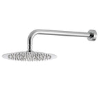 Kit doccia con incasso a una via e soffione tondo 200 mm in ottone cromato Moon