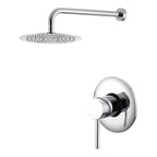 Kit doccia con incasso a una via e soffione tondo 200 mm in ottone cromato Moon