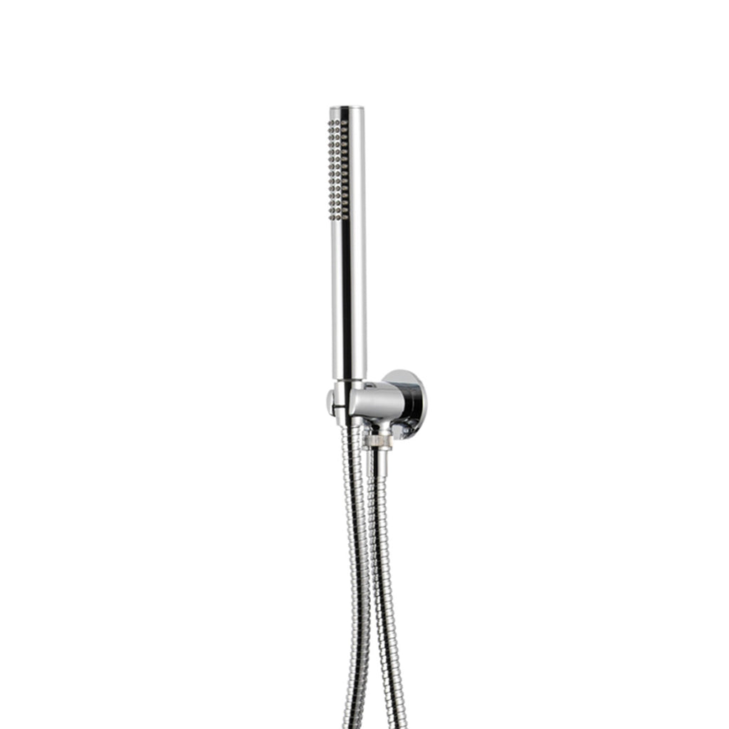 Kit doccia con incasso a due vie e soffione tondo 200 mm in ottone cromato Moon
