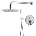 Kit doccia con incasso a due vie e soffione tondo 200 mm in ottone cromato Moon