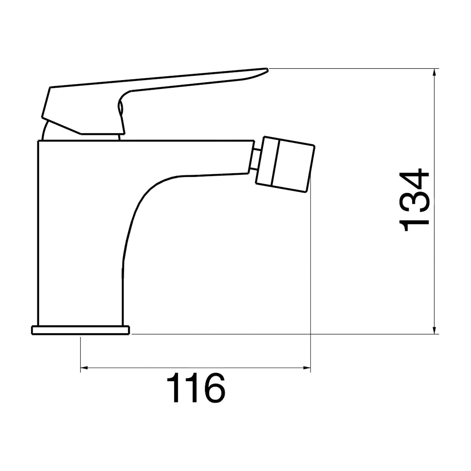 Miscelatore bidet serie Echo in ottone cromato