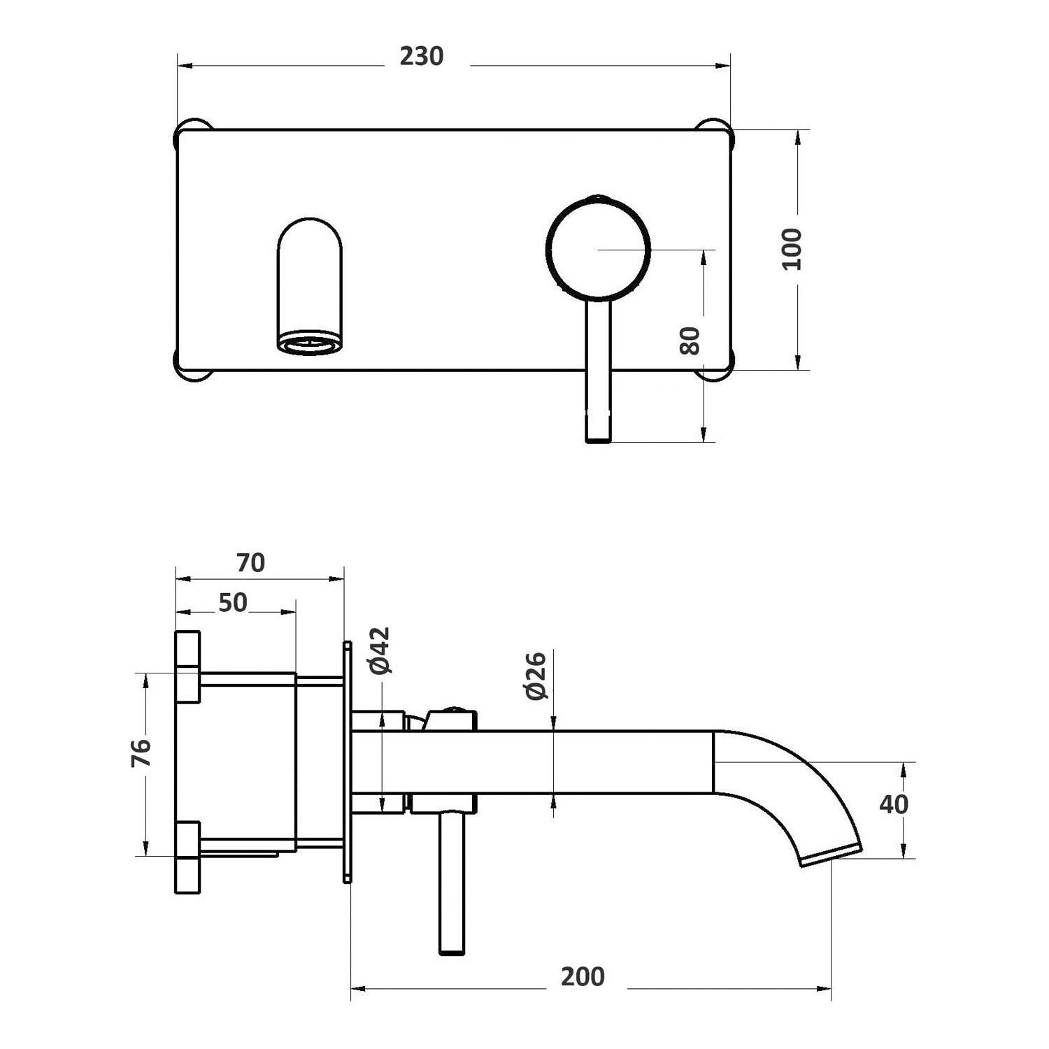 Miscelatore lavabo incasso con easy box serie Echo in ottone cromato