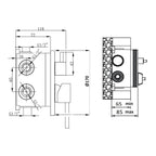Miscelatore doccia ad incasso due vie con easy box Echo in ottone cromato
