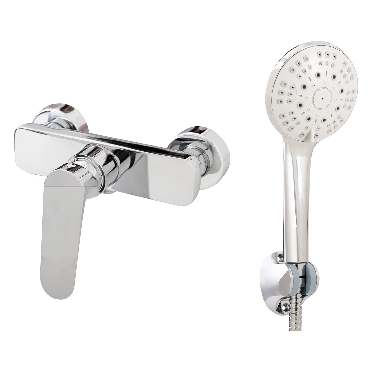 Miscelatore doccia esterno una via Echo in ottone cromato