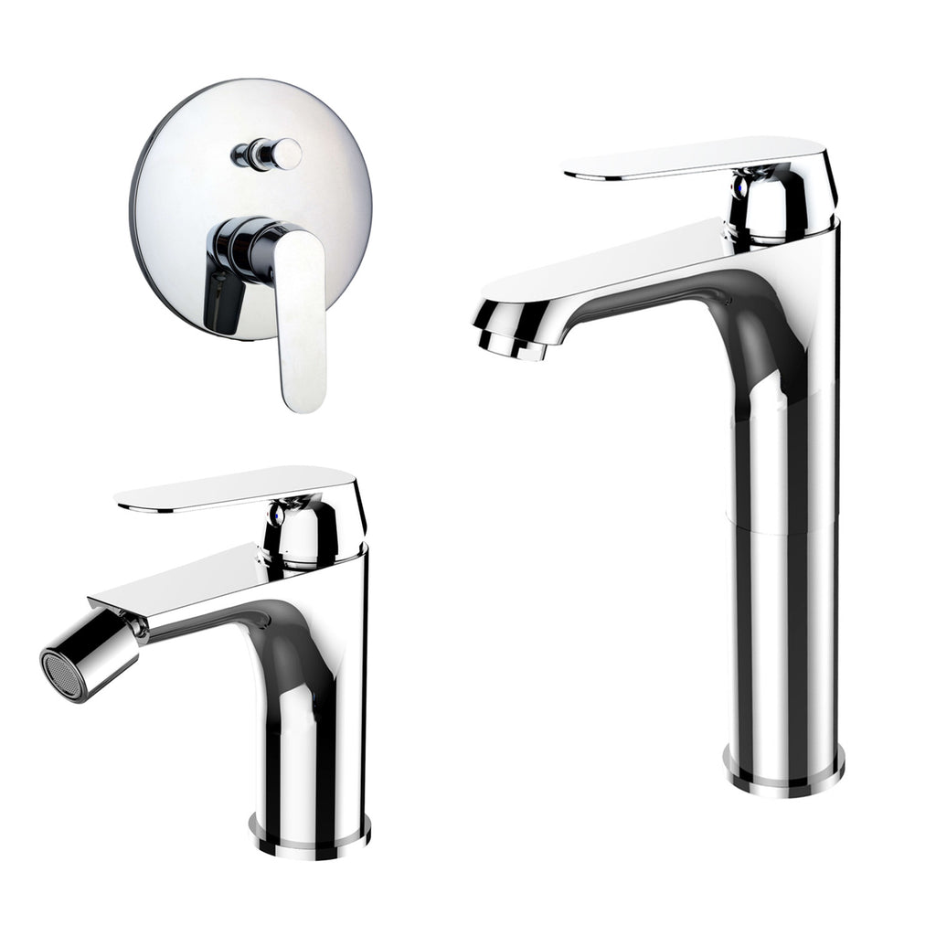 Composizione di miscelatori per lavabo alto