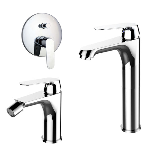 Composizione di miscelatori per lavabo alto