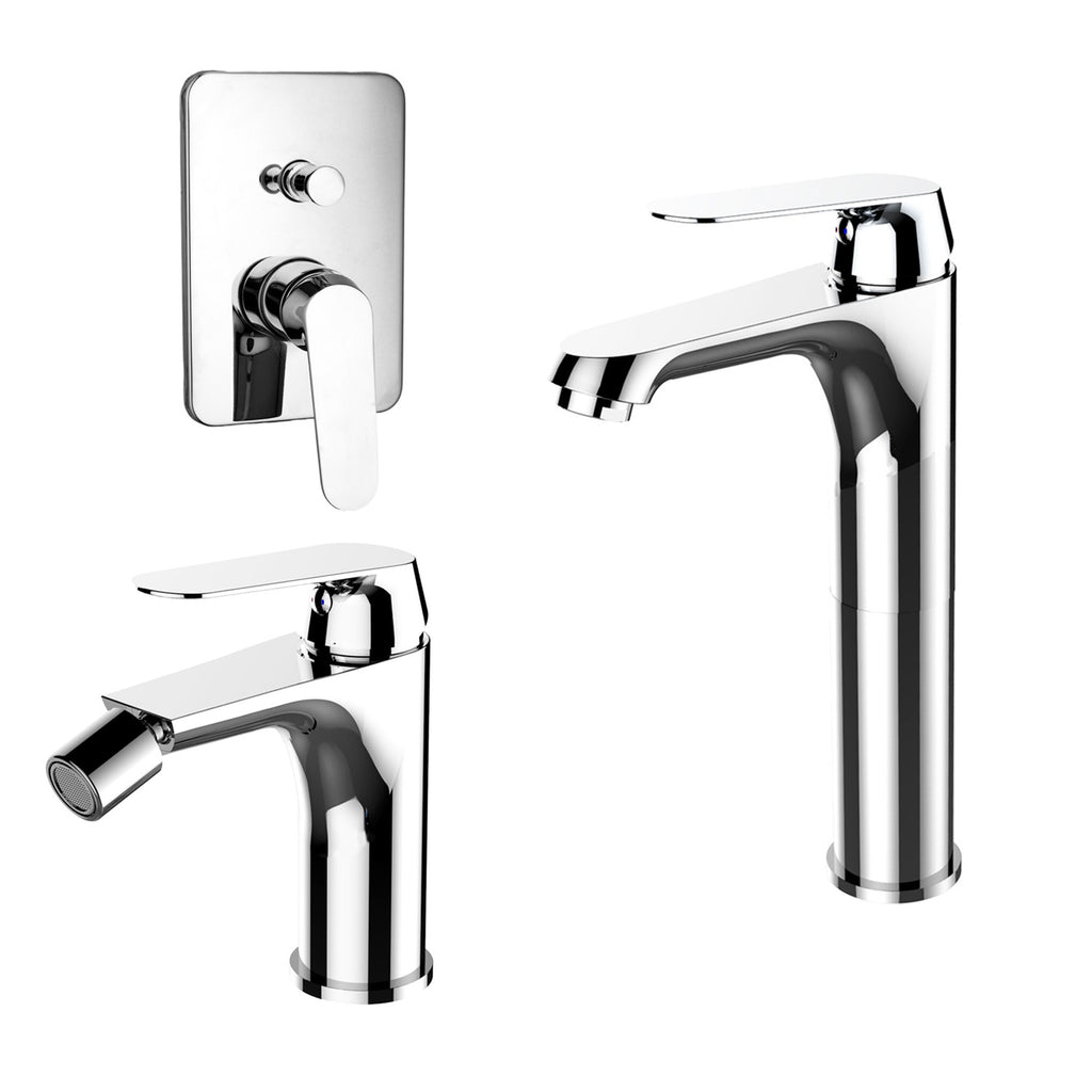 Composizione di miscelatori per lavabo alto