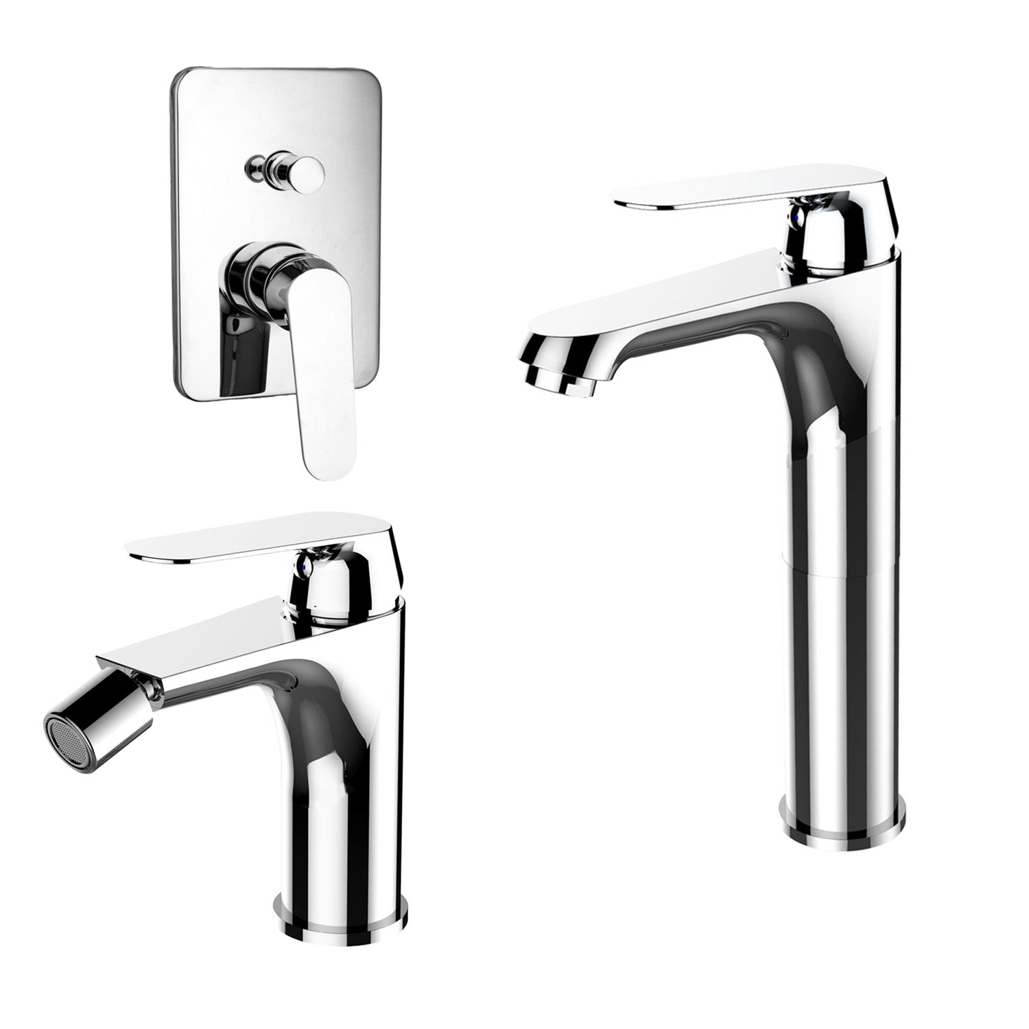 Composizione di miscelatori per lavabo alto