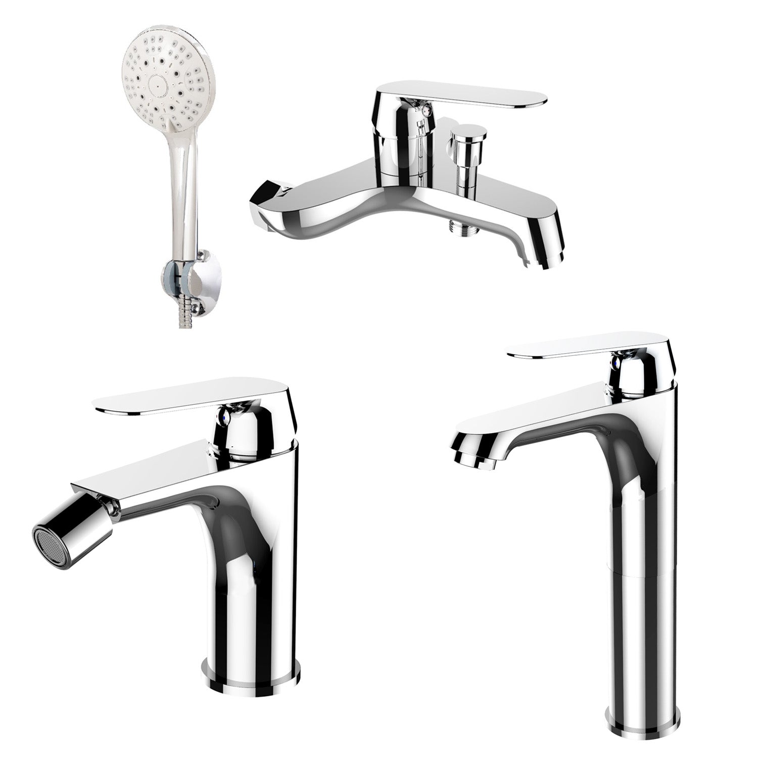 Composizione di miscelatori per lavabo alto