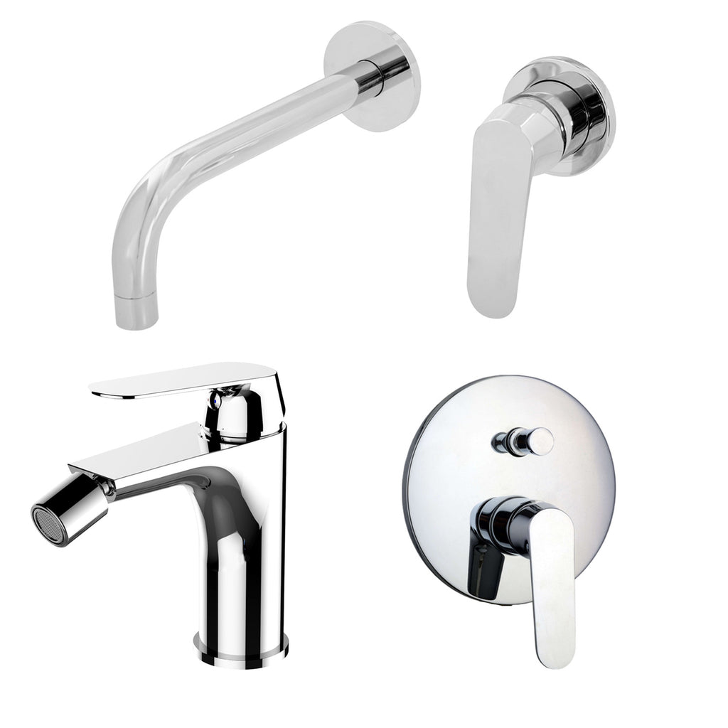 Composizione di miscelatori per lavabo incasso