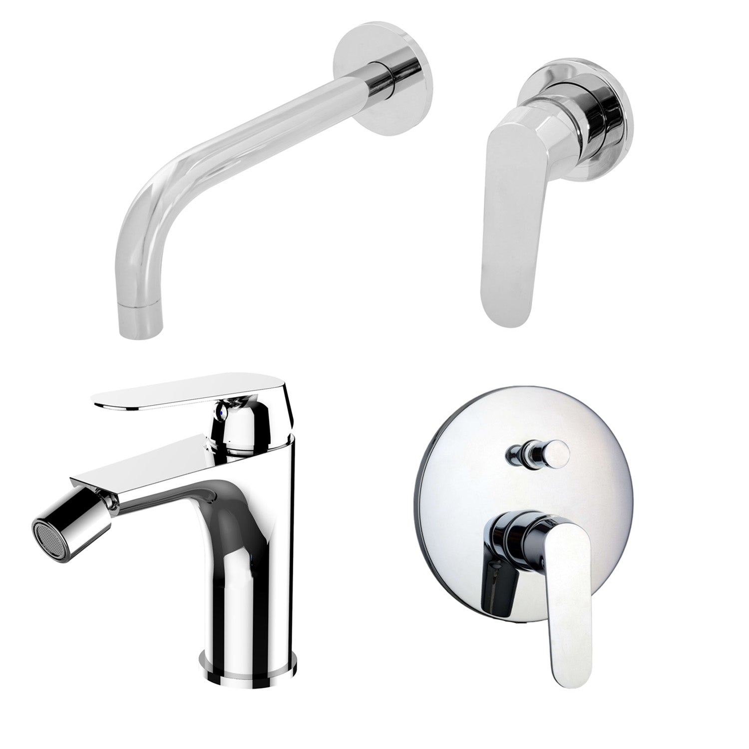Composizione di miscelatori per lavabo incasso