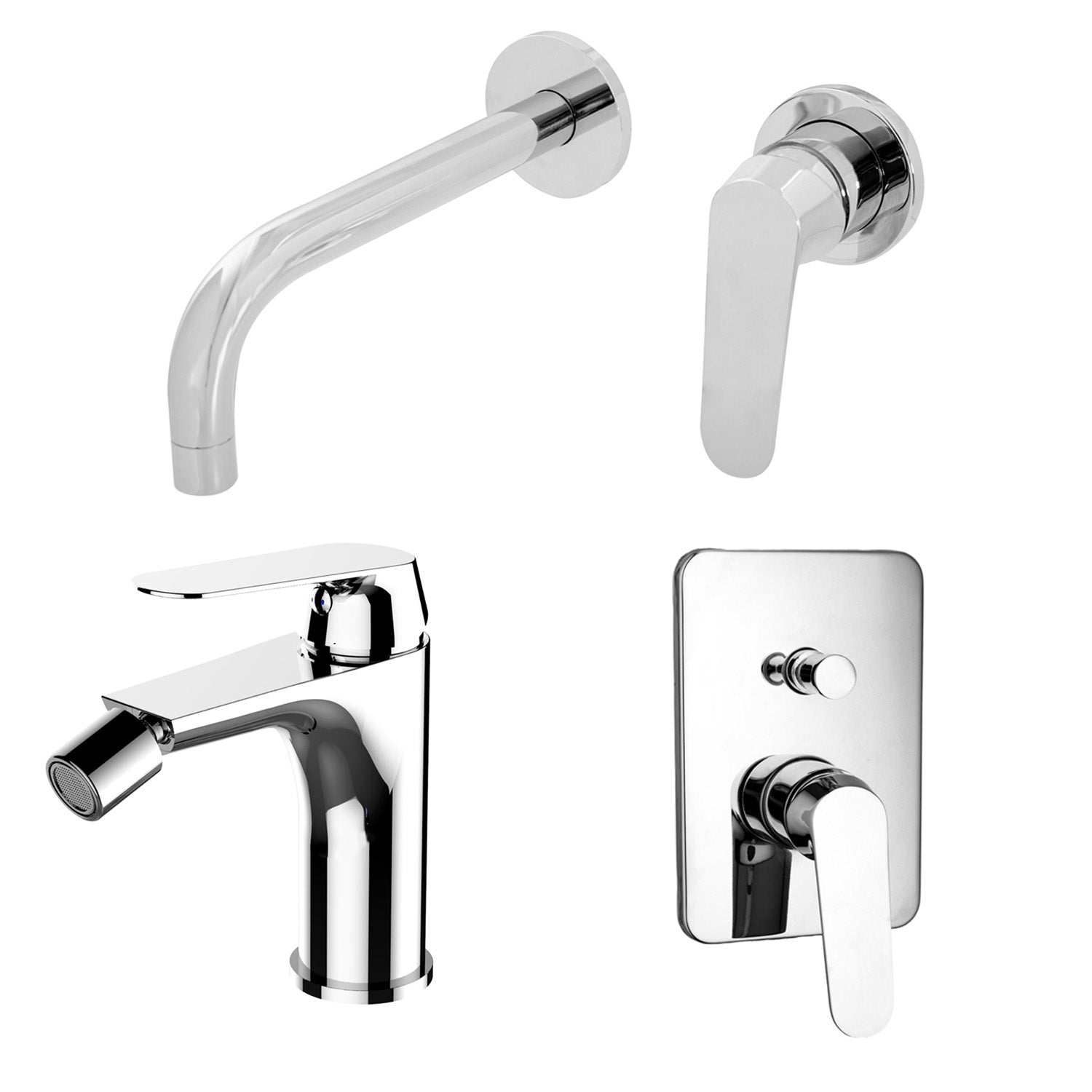 Composizione di miscelatori per lavabo incasso