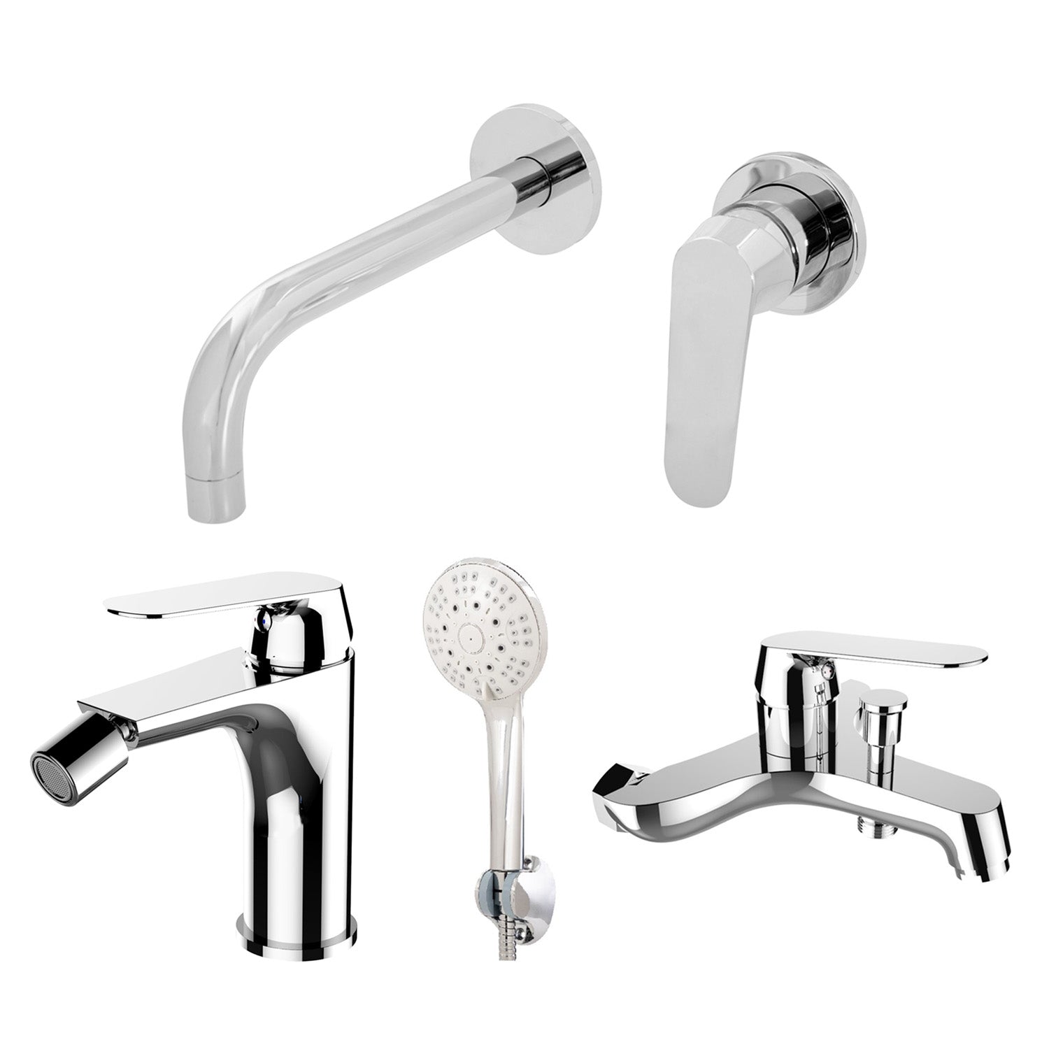Composizione di miscelatori per lavabo incasso