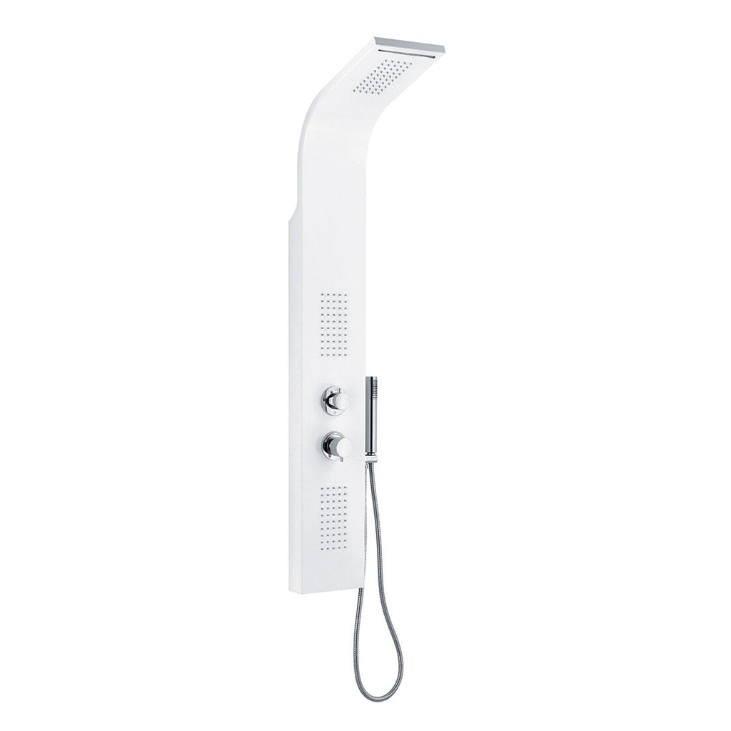 Colonna doccia bianco multifunzione anticalcare con miscelatore e getto a cascata