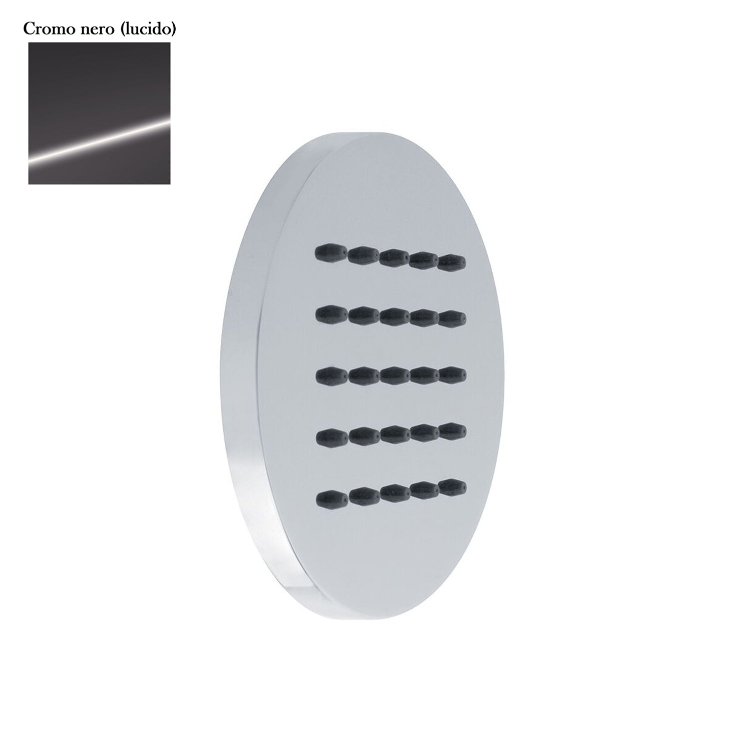 Soffione body jet a parete 100mm in ottone cromo nero