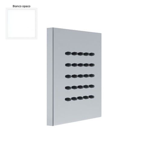 Soffione body jet a parete quadro 100mm in ottone bianco