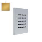 Soffione body jet a parete quadro 100mm in ottone oro