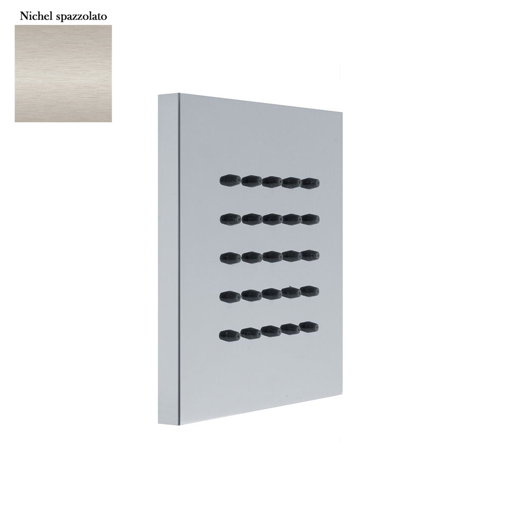 Soffione body jet a parete quadro 100mm in ottone nichel opaco