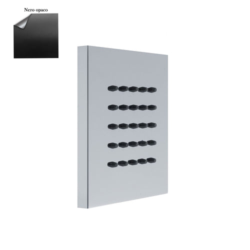 Soffione body jet a parete quadro 100mm in ottone nero