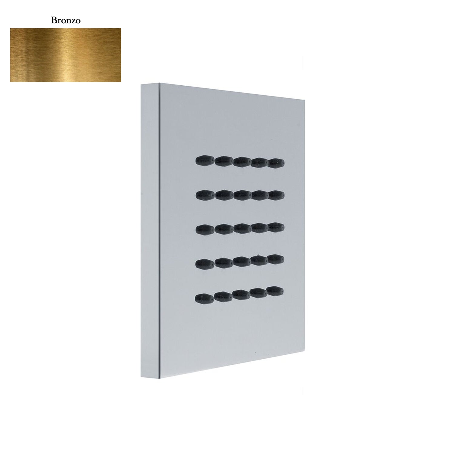Soffione body jet a parete quadro 100mm in ottone bronzo