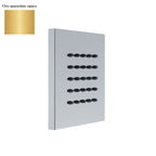 Soffione body jet a parete quadro 100mm in ottone oro spazzolato