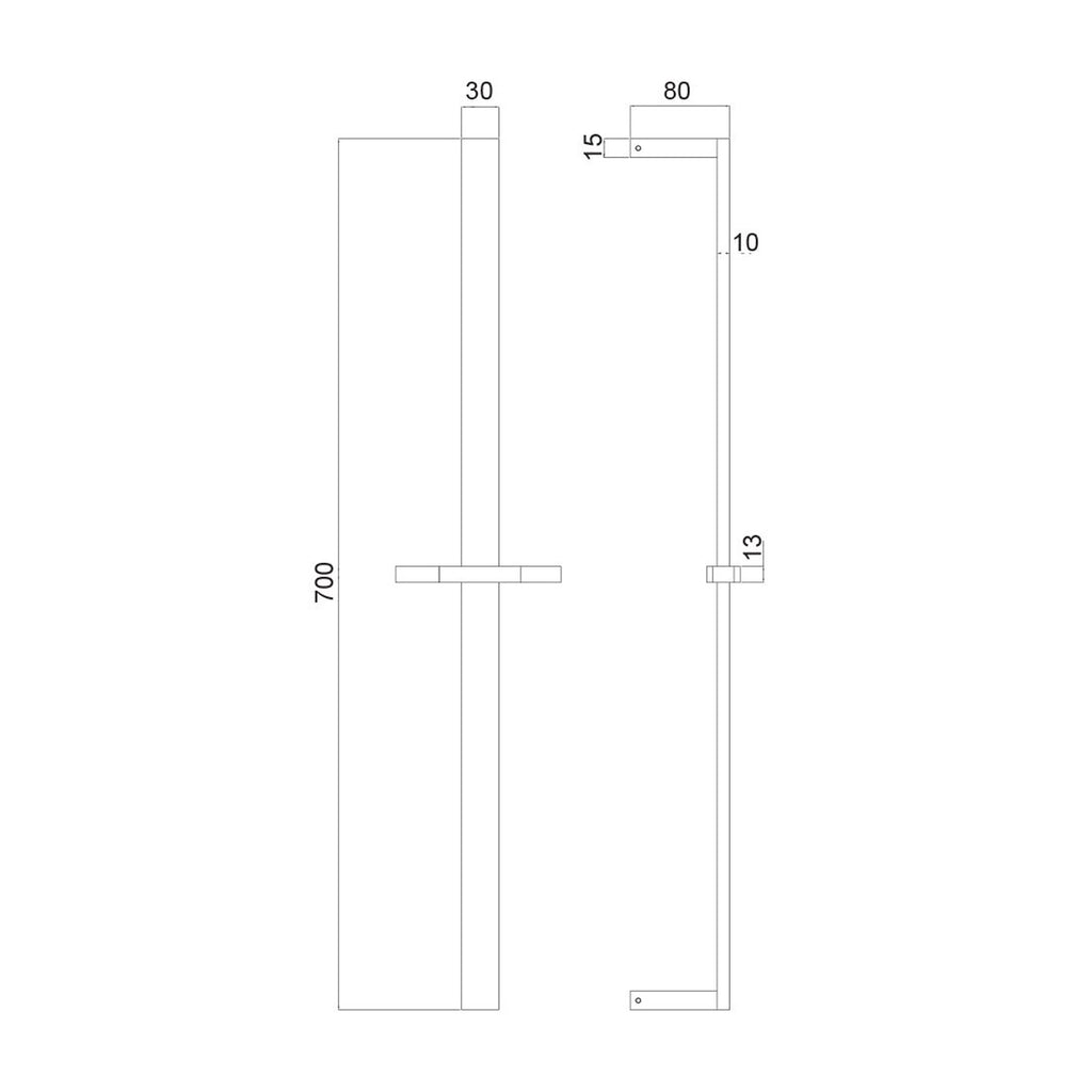 Saliscendi in ottone 10x30mm doccia Glamour e flessibile nichel