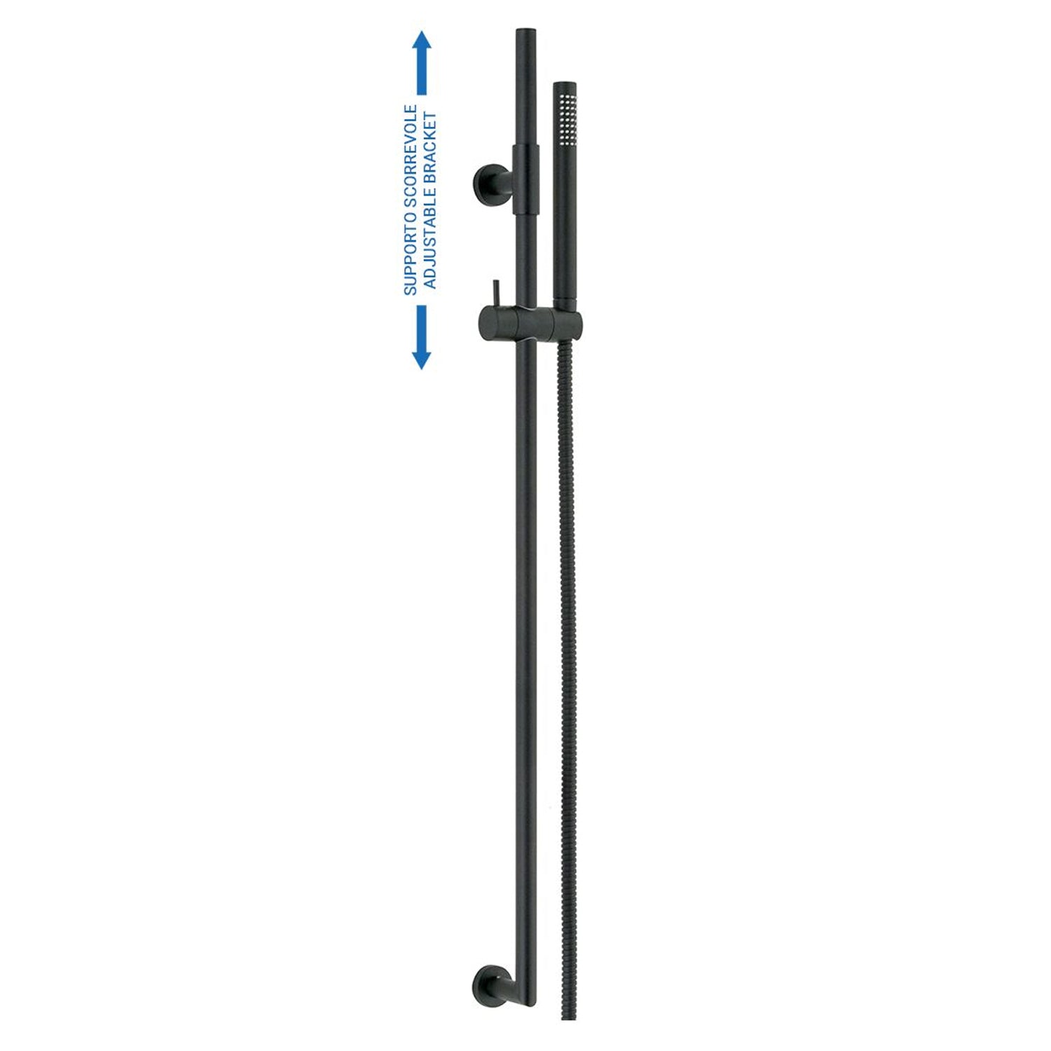 Saliscendi in ottone 2cm x 90cm doccia Artiste flessibile nero