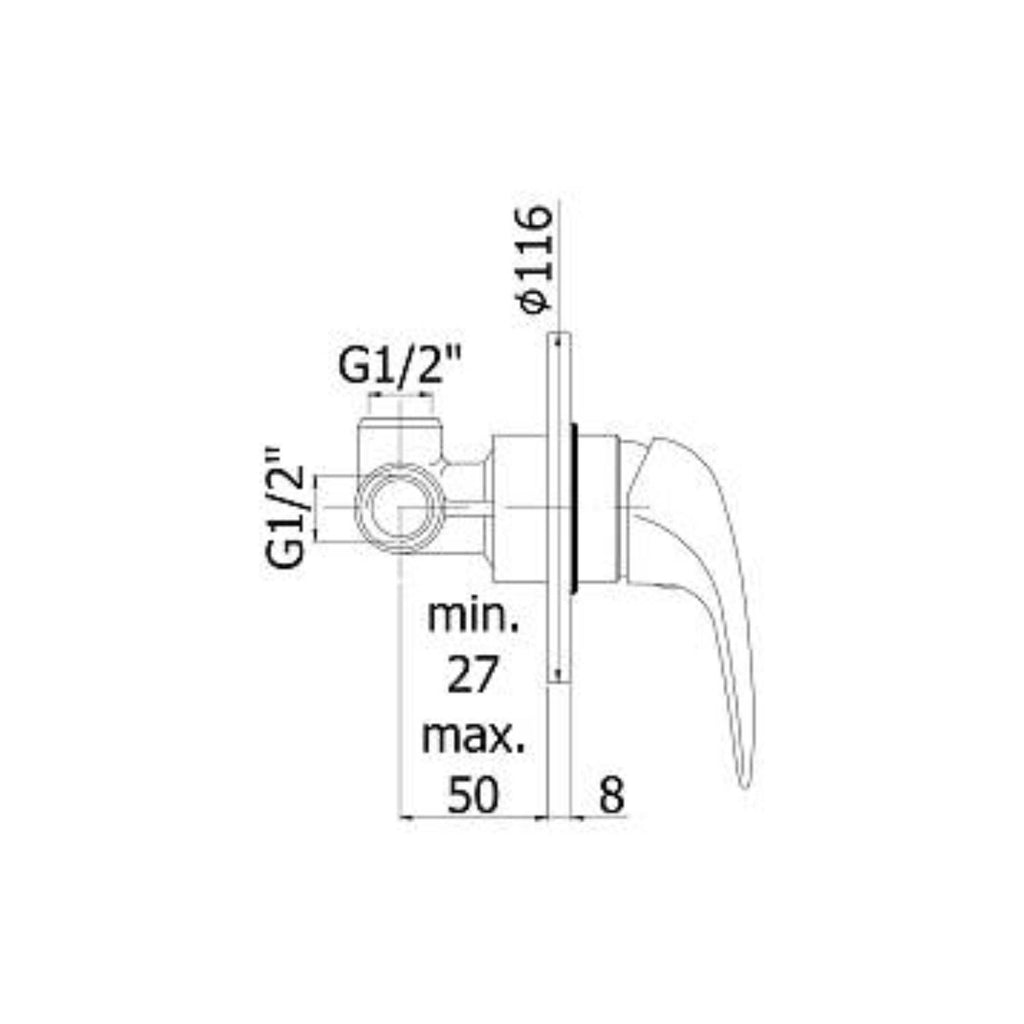 Miscelatore incasso doccia Paffoni serie Duemila - Cromato