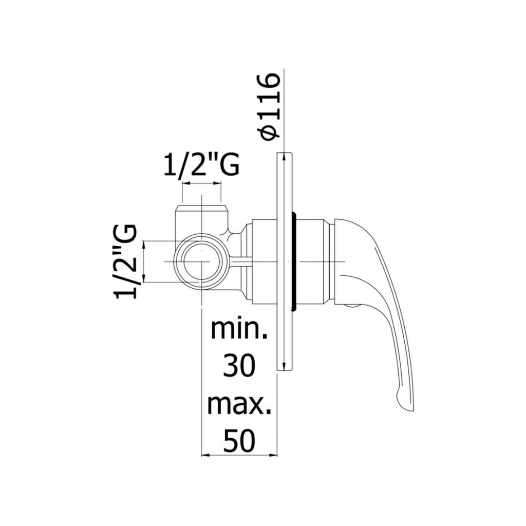 Miscelatore incasso doccia modello APM3010CR collezione Apollo 3 - cromo Paffoni