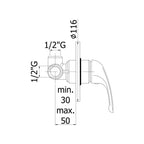 Miscelatore incasso doccia modello APM3010CR collezione Apollo 3 - cromo Paffoni