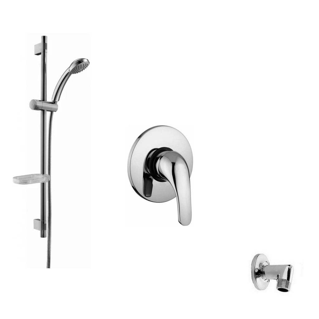 Set Saliscendi doccia con asta in metallo