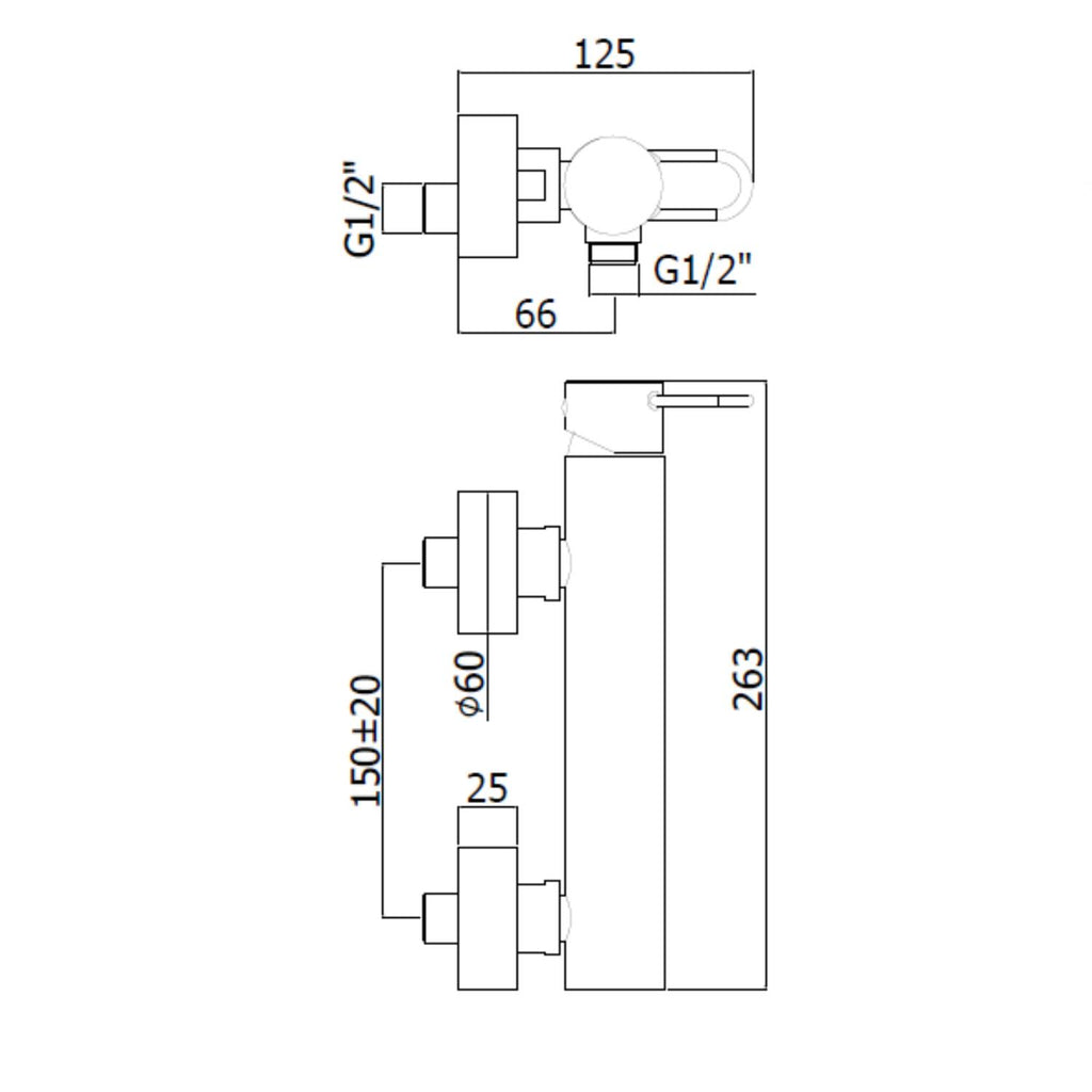 Miscelatore Doccia Esterno modello JK168CR Cromo - Paffoni